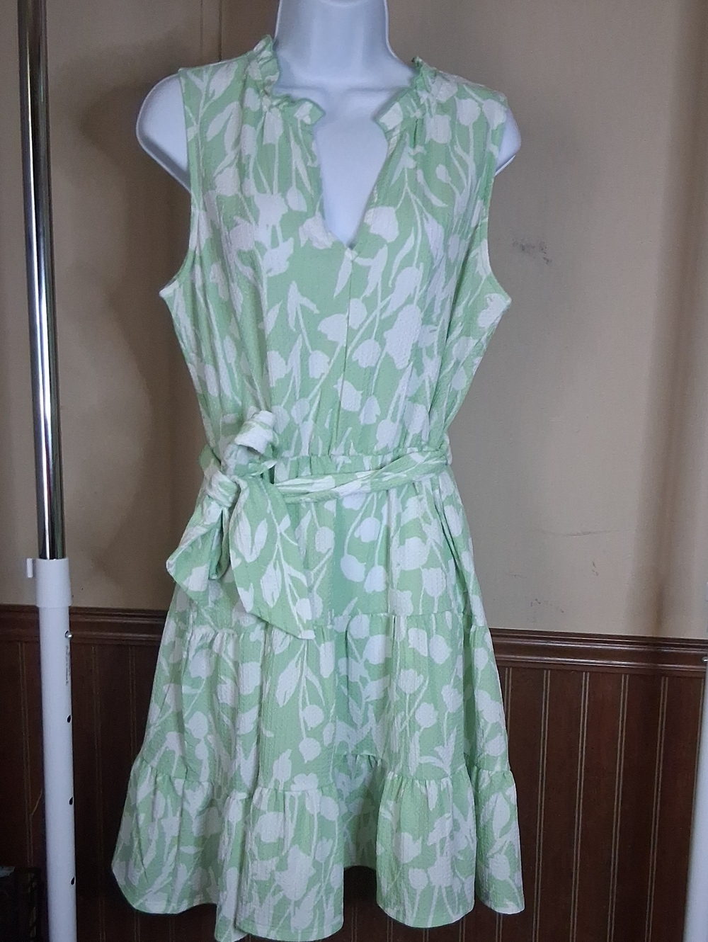 Cato Mint Green and White Floral Mini Dress
